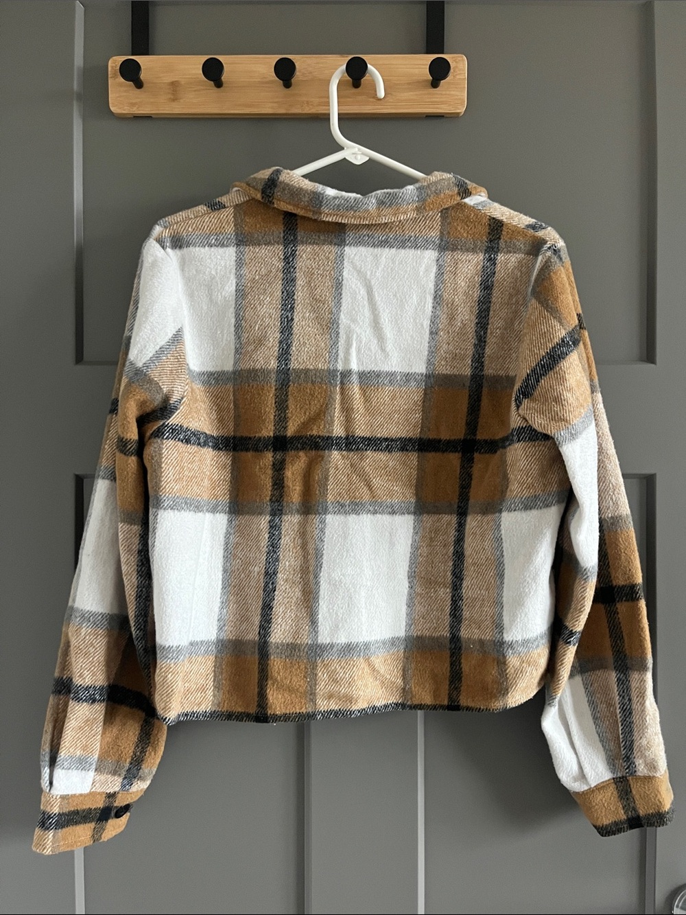 Plaid Button-Front Jacket - Picture 2 of 2